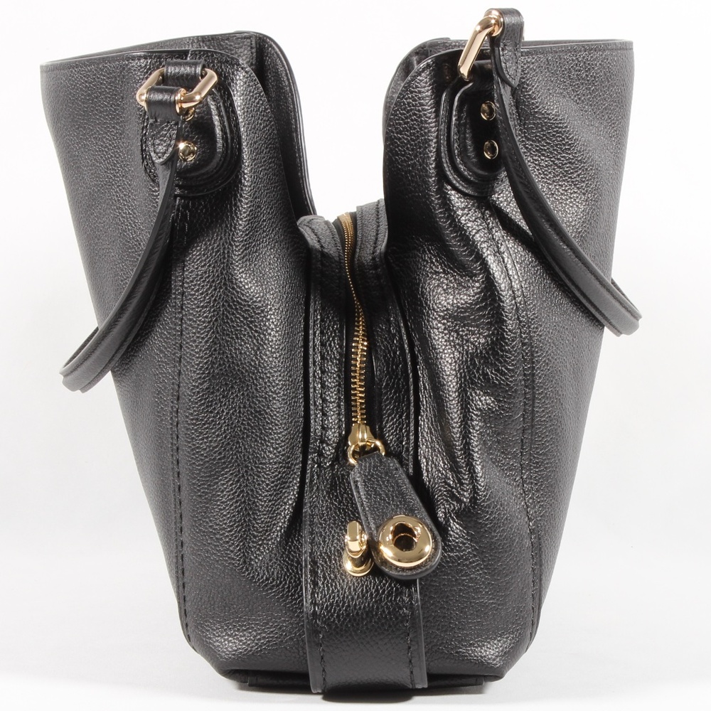 Coach Edie Shoulder Bag Purse BLK Leather NEW - Picture 6 of 11